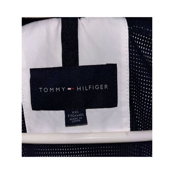 Tommy Hilfiger Mens Mesh Lined Hooded Windbreaker 2XL/TGG White & Black - Picture 3 of 16